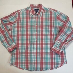 Charleston Threads  Plaid Long Sleeve Button-Up Shirt. Size L. Pre-owned.